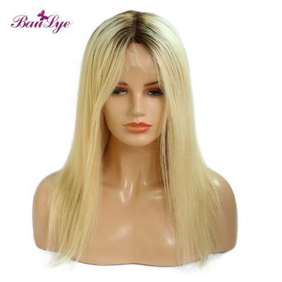 China Wholesale Silky Straight Roots Brazilian Dark Blonde Color Wave Full Lace Hair Wig for sale