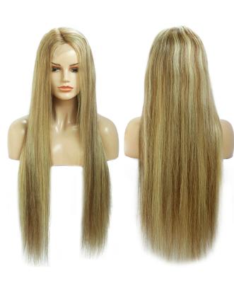 China Wholesale Silky Straight Wave Blonde Mix Colored Straight Wave Lace Front Wig Hair Wig for sale