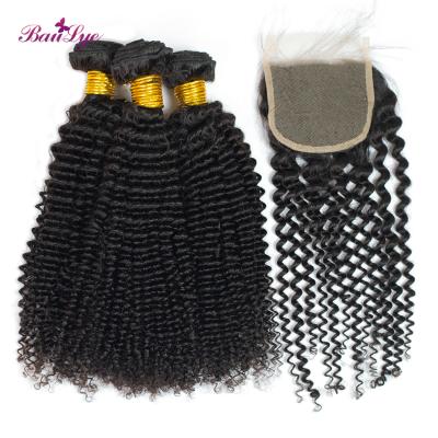 China CURLY LOOP Brazilian Virgin Mink Cuticle Aligned Curly Curly Remy Hair Bundle With Closure for sale