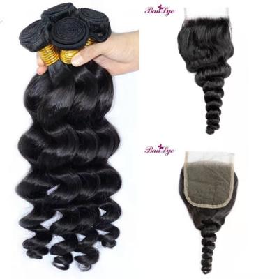 China Wholesale Loose Virgin Hair Vendors Brazilian Cuticle Aligned Virgin 3 Bundles With Closure for sale