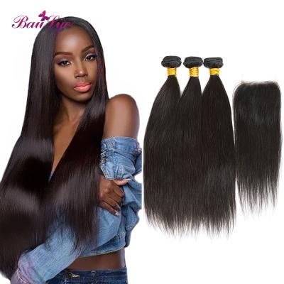 China Body Wave Wholesale Virgin Hair Bundles Free Sample 100% Brazilian Hair Extensions Bundles With Lace Closure for sale