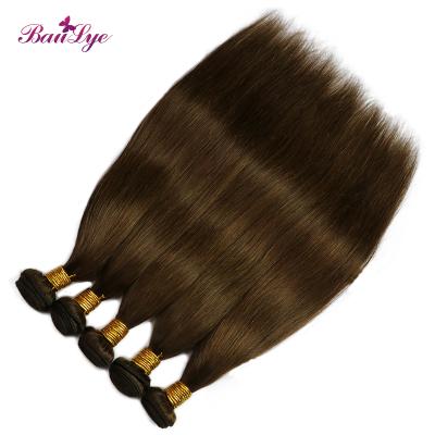 China Cambodian Straight Wave Raw Cambodian Hair Bundles Straight Hair Color #4 Weft Hair for sale