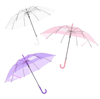 China 2021 Promotion factory hot sale transparent umbrella clear luxury colorful automatic open upright umbrellas for sale