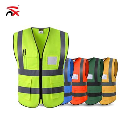 China Water Proof Security Safety Visibility Zipper Vest Construction Traffic Protection Volunteers Reflective Vest for sale