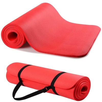 China Single Layer Thick High Density Yoga Mat 24x71inch Anti-Tear Exercise Yoga Mat With Carrying Strap for sale