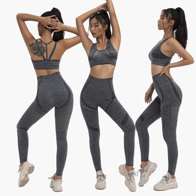 China Breathable Running Bra Yoga Pants GymWorkout Tights Supplex Gaiters Line Nylon Spandex For Women Shape Black Casual Sportswear SP20002 for sale