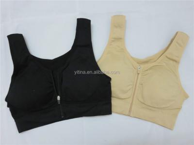 China Breathable TV Top Selling New Design Geniuses YOGA Front Closure Zipper Padded Women Sports Bra for sale