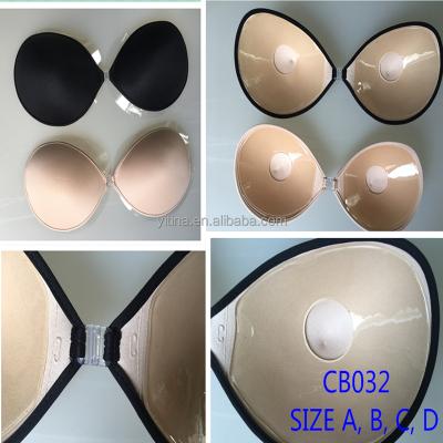 China NEW design 2017 breathable silicone gel strapness fabric invisible bra CB032 for sale