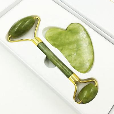 China High Quality 100% Pure Natural Jade Facial Roller Noiseless Portable Anti Aging Face Massage Drop Wrinkle Remover Jade Roller for sale