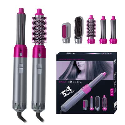 China Ionic 5 in 1 Ion Multifunctional Negative Ion Hair Straightener Curler Ionic Hair Dryer Airbrush Hot Factory Customized Logo for sale