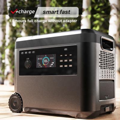 China 220 Volt Travel EU Plug OEM Portable Power Station for Car / Camping 2000W Portable LiFePO4 Solar EU 2000W Powerstation for sale