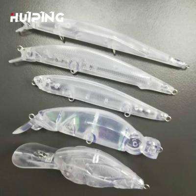 China ABS Plastic Fishing Lures Wholesale Hard White Lure Body For Primer Bass Fishing Tackle Floating Suspend Minnow Crank Vib Unpainted Snap for sale