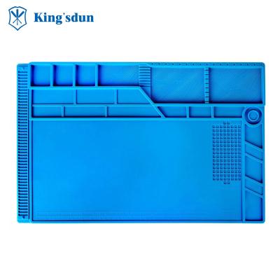 China Computer Tool Kit Kingsdun 55*35cm Maintenance Platform Silicone Drying Mat Heat Resistant Table for sale