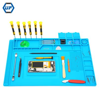 China 30*45cm Convenient Heat Resistant Station Mat Maintenance For Phone BGA Soldering Repair Work Mat Heat Insulation Silicone Pad Desk for sale