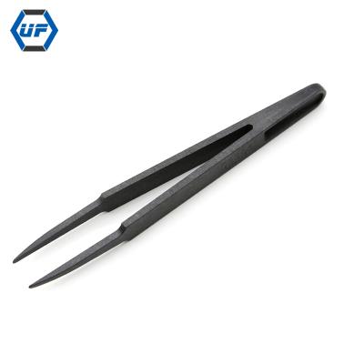 China ESD Disposable Plastic Tweezers Eyelash Tweezer UF-93303 Hand Tool Black / White Plastic Tweezers Anti-static for sale