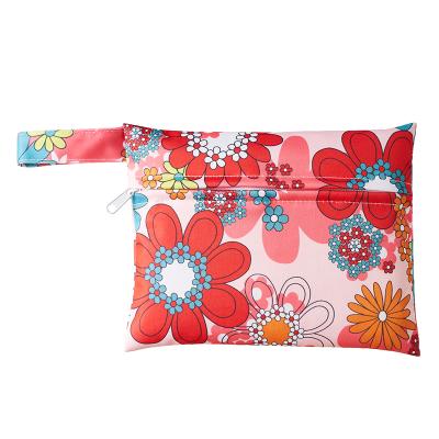 China Waterproof Sanitary Napkin Bounippy Washable And Waterproof Cloth Mini Wet Bag With Zipper for sale