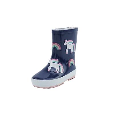 China Trend Unicorn Fashion Girls Fun Fashion Patterns Colors Adorable Cartoon Girl Kids Raining Boots Kids for sale