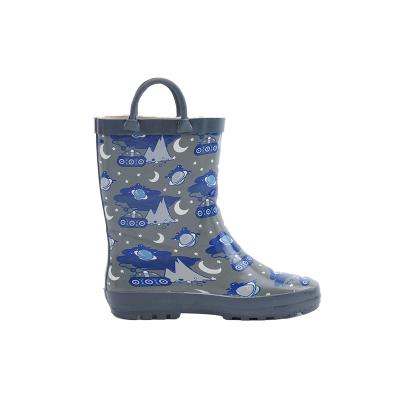 China Fashion Trend OEM Customized Easy-on Grips Fun Models Cool Colors Boy Rubber Cowboy Rain Boots Manufacturers for sale