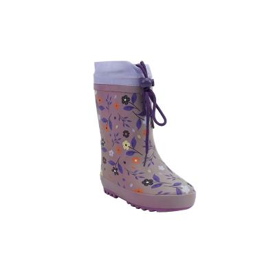 China High Quality Fashion Trend Mouth Print Rubber Boots Girls Kids Elastic Waterproof Plastic Winter Rain Boots Kids for sale