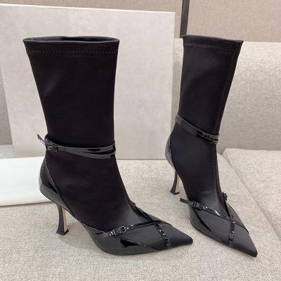 China Designer Directed Damping High Quality Female Autumn High Heel Shoes Toe Fashion Women Boots Brand for sale