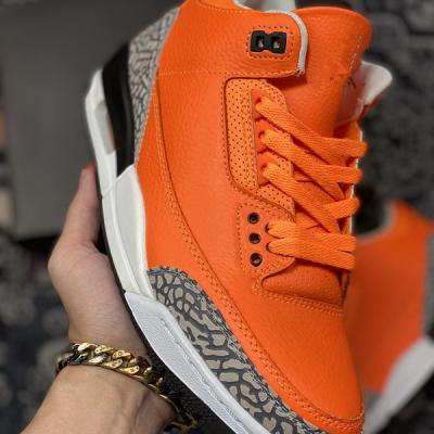 China Shoes 2022 New Designer Retro AJ 3 Orange Superstar Basketball Shoes Non-slip Rubber Men Fashion Mens Sneakers Zapatillas for sale