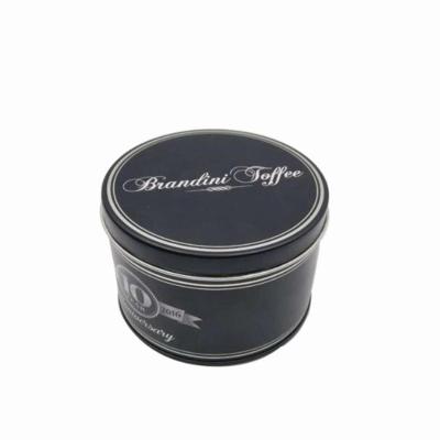 China Coffee Powder Packaging Food Grade Round Matt Black Metal Empty Tea Can /Coffee Tin Box/Tin Container Box Metal for sale