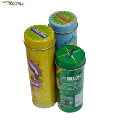 China Customized Tea Fancy Round Canister Metal Can Small Tin Tube For Spices/Tablets/Coffee Pack for sale