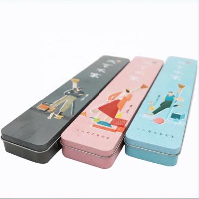 China Pen Rectangle Packing Metal Can Tin Case For Color Pen Packing Tin Box Container For Colored Pencil Storage for sale