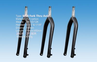 China 27.5 ( 650b ) Carbon Fiber Mountain Bike Fork , 570g Stiff HT-FK136 for sale