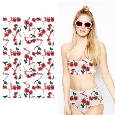 China Wholesale Woman Cute Cherryes Stretch Patterns Recycled Stretch And Underwear Quick Dry Fabric For Swimwear for sale