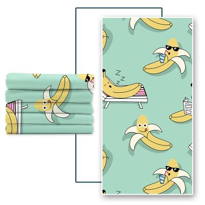 China Kid Safe Microfiber Personalized Quick Dry Sand Printed Free Proof Recycled 1 Piece Funny Adult Beach Towels Suede High Quality Summer for sale