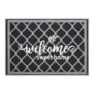 China Washable Non-slip Foot Mats Adult Rectangle Stepping Mats Home Door Printing Floor Mats Entrance Bedroom Front Door Floor 1 Piece for sale