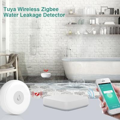 China Home Automation Water Monitor Alarm Seal Bath Cellar Basement Zigbee Water Sensor Smart Tuya Water Leak Detector for sale