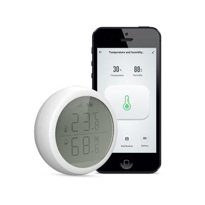 China When Temperature Or Humidity Too Low Or High Will Alarming New Smart Home Tuya Wifi Real Time Tracking Zigbee Temperature And Humidity Sensor for sale