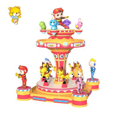 China Fiberglass GO Bond Floss Fun Kid Ride 6 Mall Mini Carousel For Kids Fairy World Carousel for sale