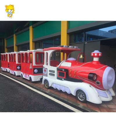 China Fiberglass Retro Ultra Large Train Amusement Park Kids Ride Electric Train Trackless Amusement Rides Electric Train For Sale for sale