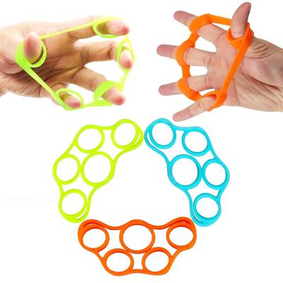 China Hot Selling Finger Exerciser Relaxation Silicone Hand Resistance Band Finger Stretcher Finger Test Program Finger Trainer for sale