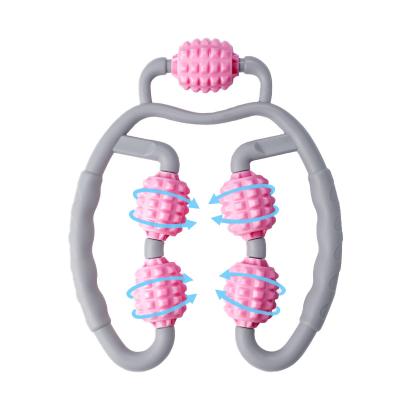 China Muscle Relax Ring Clamp Leg Roller Muscle Relaxation Massager Roller Leg Hand Clamp Annular Calf Massage Stick Slim Yoga Massage for sale