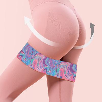 China Yoga Factory Women Strength Training Printed Fabric Glutes Hip Circle Booty Bands Resistance Band Exercise Bands for sale