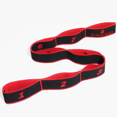 China Elastic Yoga Home Polyester Exercise Latin Dance Stretching Loop Band Pilates GYM Fitness Exercise Resistance Bands Yoga Pull Strap Belt for sale