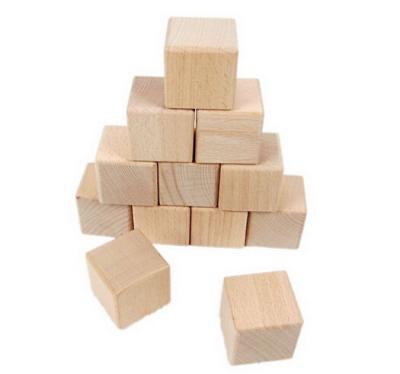 China 4cm beech wood cubes big wooden block wood toy blocks for sale