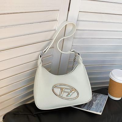 China 2023 Motion Sensing Half Moon PU Leather Handbag Shoulder Bag Fashion Ladies Female Armpit Bag Retro Women Casual Tote Small Clutch Dropship for sale