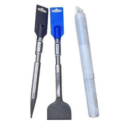 China Durable Hot Selling Stone Masonry Tools Hex Shank Over 17 Mm SDS Forged Point Flat Cold Chisel for sale