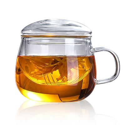 China Viable Promotional Turkish Borosilicate Infuser Glass Tea Cup With Glass Lid for sale