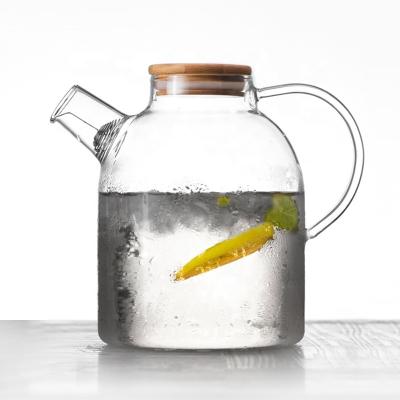 China Water Sustainable Heat Resistant Kettle Transparent Borosilicate Glass Teapot for sale