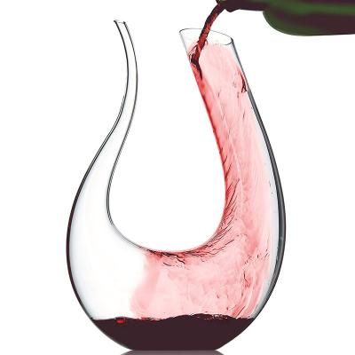 China Wholesale High End Luxury Food Grade Whiskey Wine Glass Decanter U Shaped Set for sale