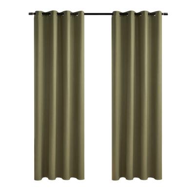 China Diaphragmation Green Blackout Curtains For Bedroom, Solid Thermal Insulated Grommet And Noise Reduction Window Drapes, Room Darkening Curtains for sale