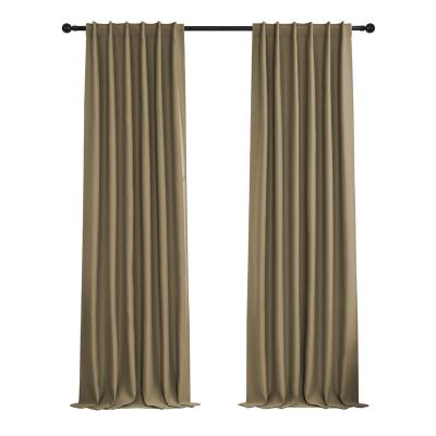 China Diaphragmation Brown Blackout Curtains For Bedroom Light Reducing Solid Thermal Insulated Grommet Blackout Curtains For Room for sale