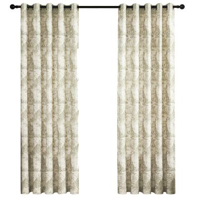 China Drapes Printed Linen Drapes For Bedroom Grommet Light Filtering Farmhouse Drapes For Living Room Vintage Printed Window for sale