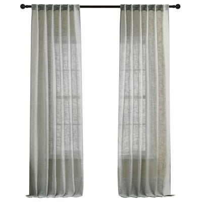 China Caesious Sheer Curtains In Translucency With Rod Pocket Semi Sheer Curtain Drapes Elegant Casual Linen Textured Window Curtains for sale